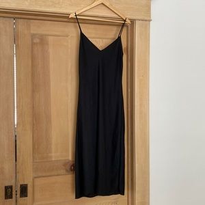 Aritzia black midi slip dress
